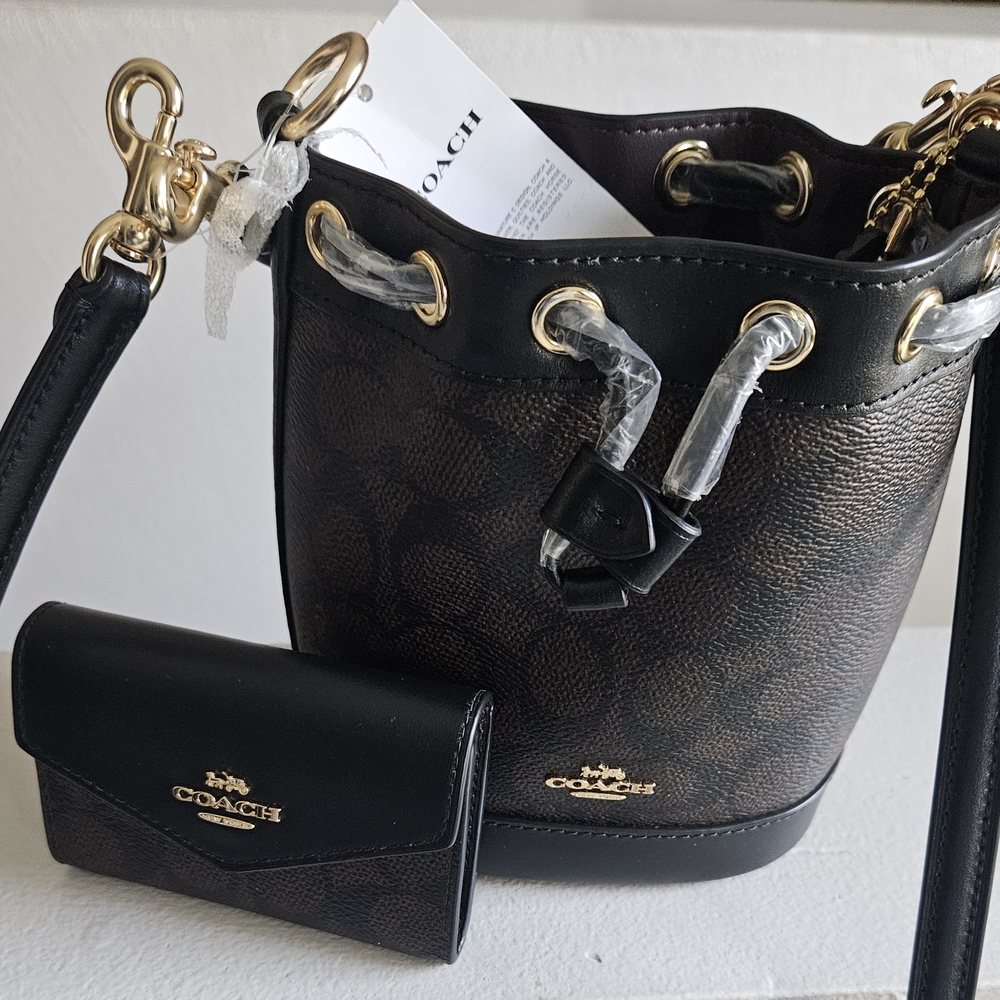 Coach Mini Bucket Bag Signature Canvas Set